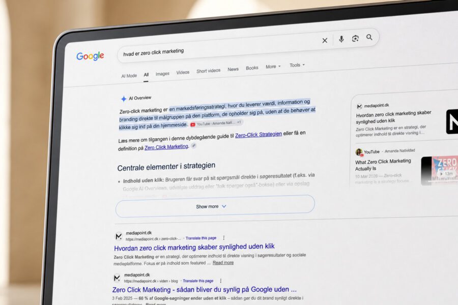 Google-soegeresultat med et AI Overview, hvor mediapoint.dk staar som kilde