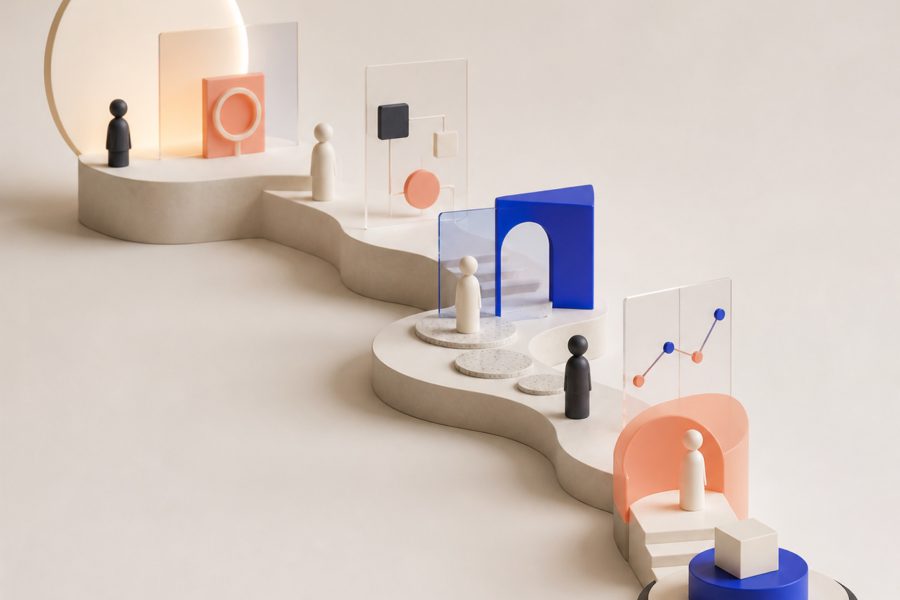 Customer decision journey (Kundens beslutningsrejse) illustreret
