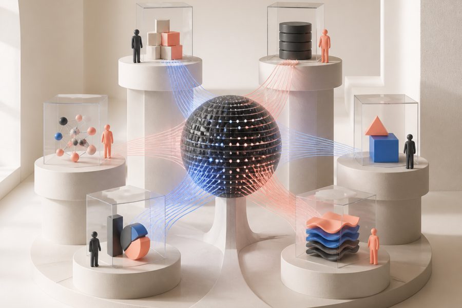 Data mesh-arkitektur illustreret