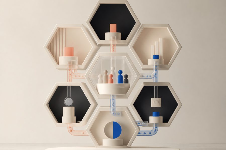 Honeycomb-modellen illustreret