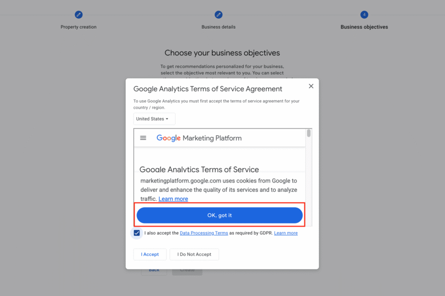 Oprettelse og adgang på Google Analytics