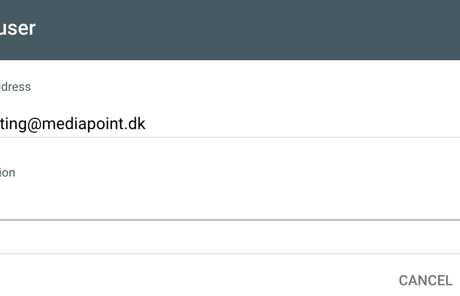 Oprettelse og del adgang på Google Search Console