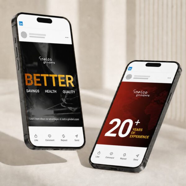 LinkedIn-annonce udviklet af MEDIAPOINT for Inelco Grinders
