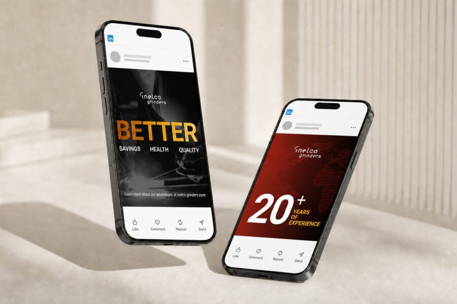 LinkedIn-annonce udviklet af MEDIAPOINT for Inelco Grinders