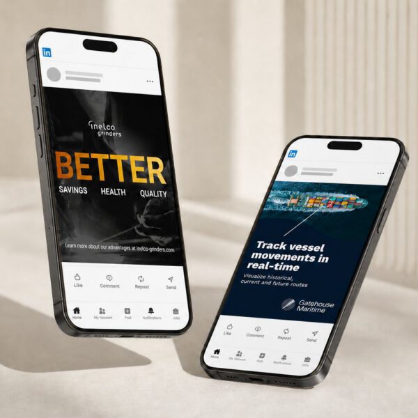 LinkedIn-annonce udviklet af MEDIAPOINT for Inelco Grinders