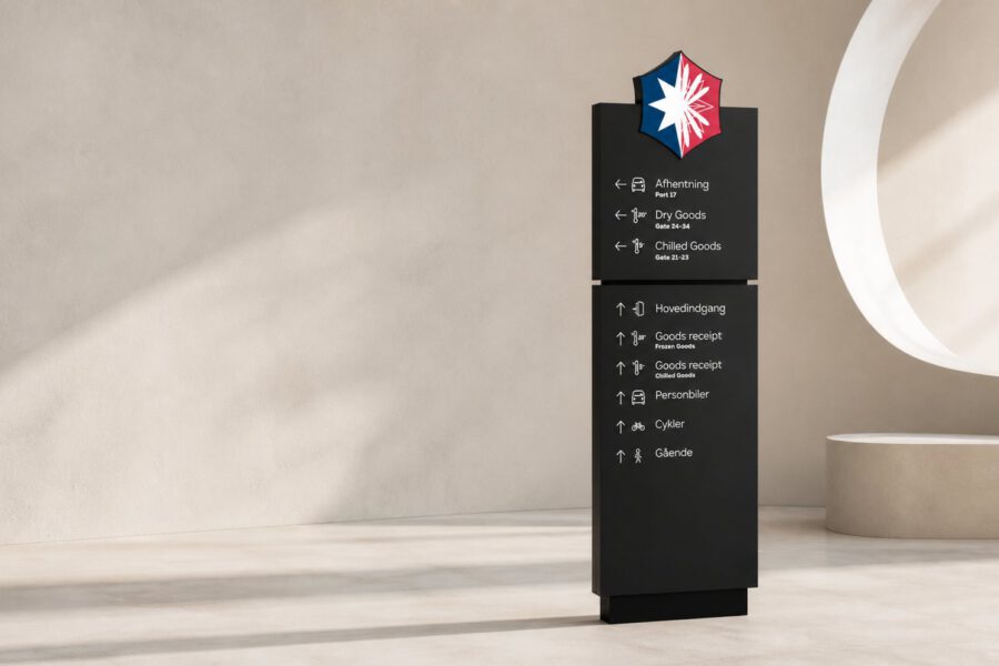 Wayfinding udviklet af MEDIAPOINT for AB Catering