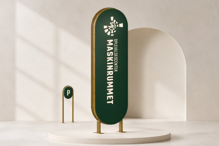 Wayfinding udviklet af MEDIAPOINT for Maskinrummet