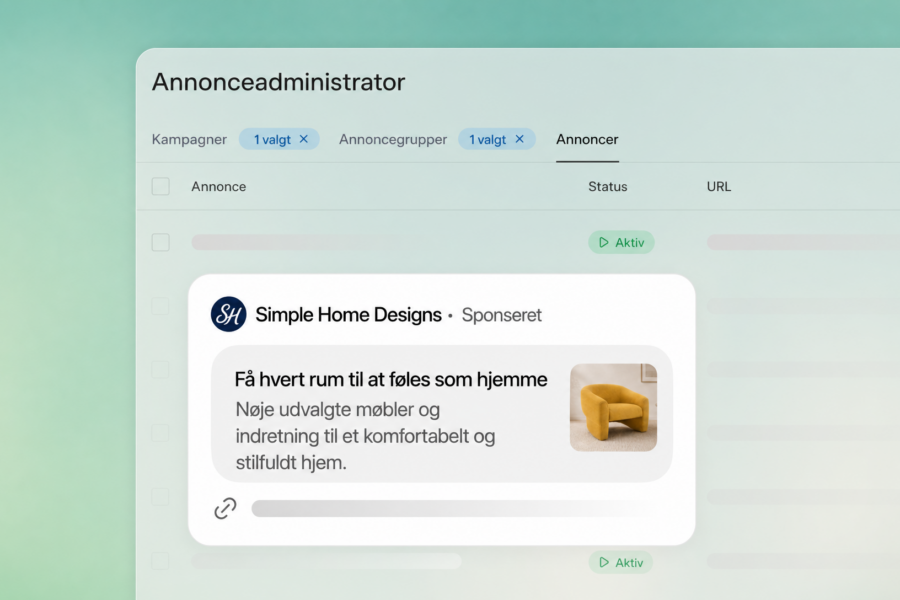 Annonceadministratoren i ChatGPT med en annonce markeret som sponsoreret