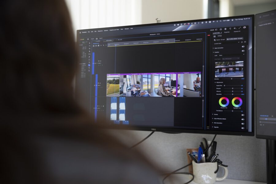 Videoredigering på skærmen hos MEDIAPOINT