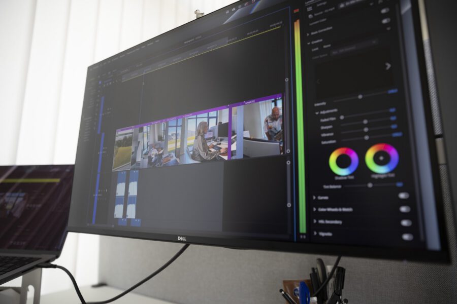 Videoredigering på skærmen hos MEDIAPOINT