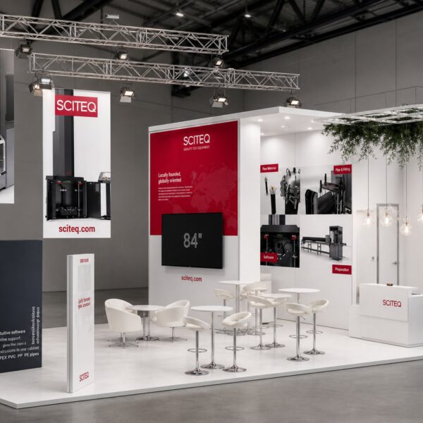 Messestand udviklet af MEDIAPOINT for Sciteq
